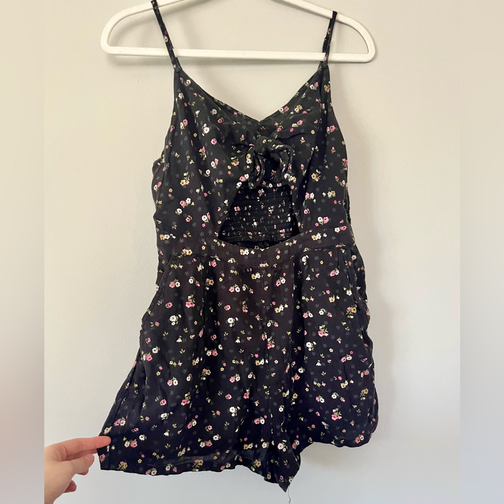 Aerie Medium Floral Front Cut-Out Romper